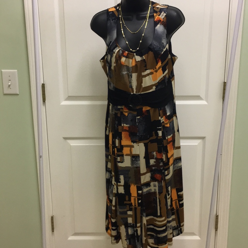 NWT- Perceptions multi print dress, sleeveless
